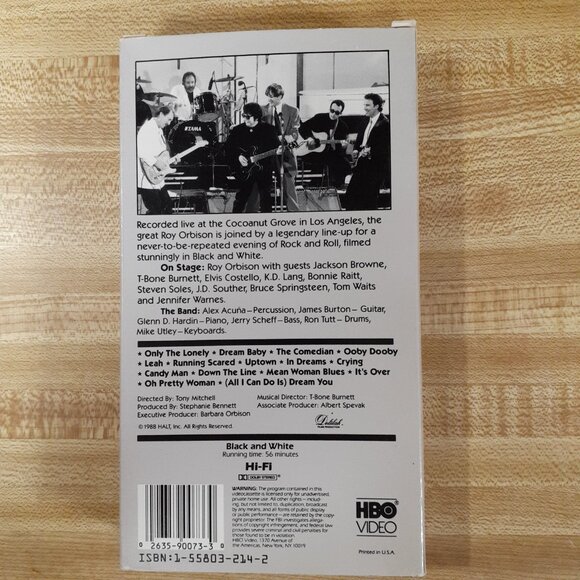 Roy Orbison and Friends A Black and White Night 1988 VHS Super Session T Bone VG - Picture 3 of 9